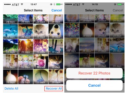 recover recently deleted photos