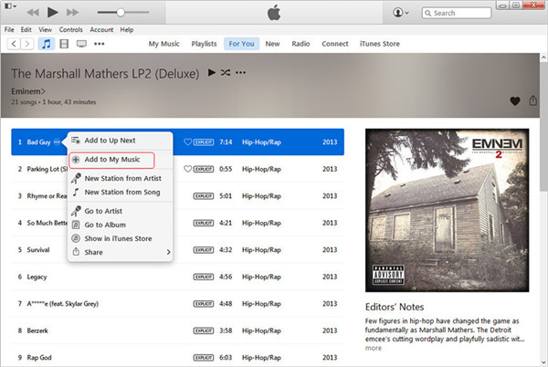 add apple music to itunes library