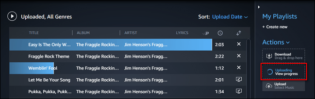 upload music to amazon player