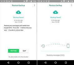mensaje de whatsapp restaurar android