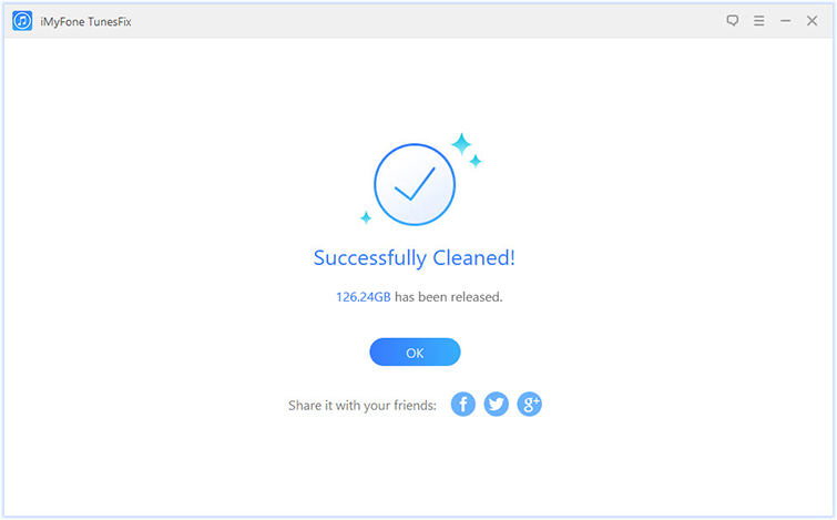 iTunes cleaned finished