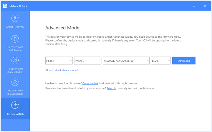 download firmware advance mode