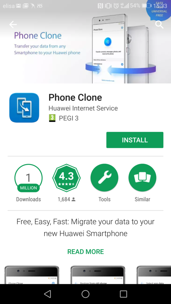 Telefone clone transferência android para huawei mate 20