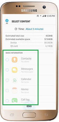 application de commutateur intelligent Transférer des données vers Galaxy S9
