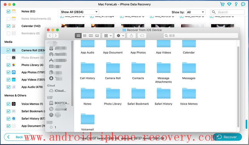 view iPhone data recovery result