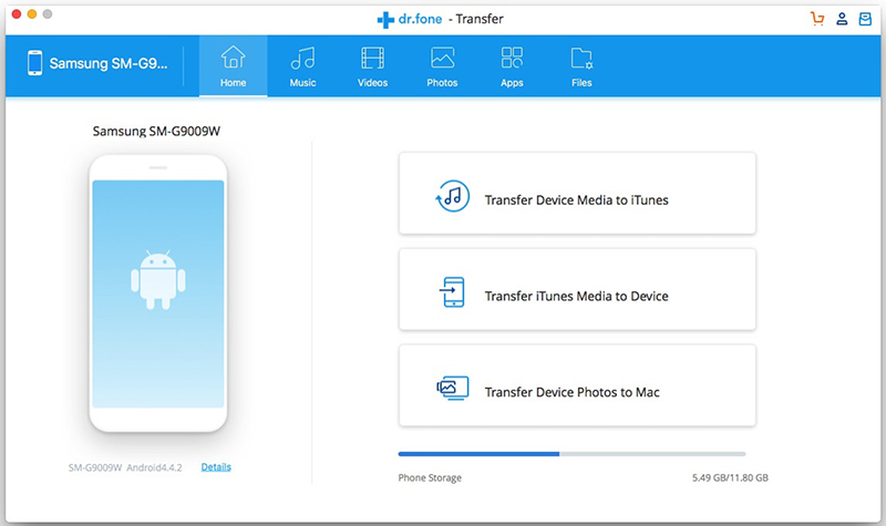 Transferencia de música de Mac para Android