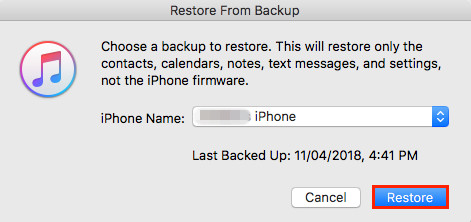 restore itunes data to iPhone