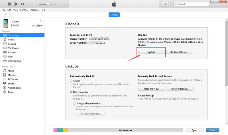 update iphone to iOS 13 via itunes