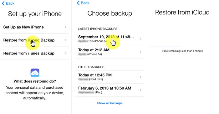 восстановить потерянные данные iphone из резервной копии icloud