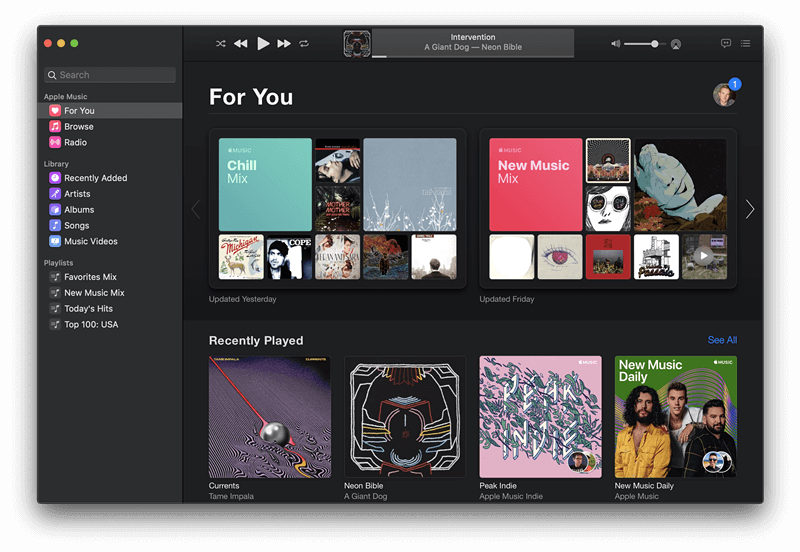 musica Apple su MacOS catalina