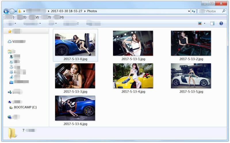 restored android photos on pc