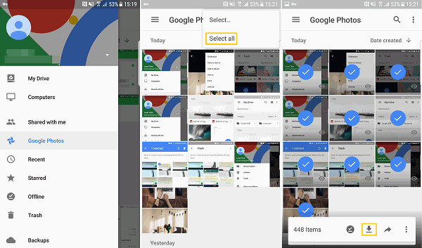 restaurar fotos de Huawei desde la aplicación Google Photos