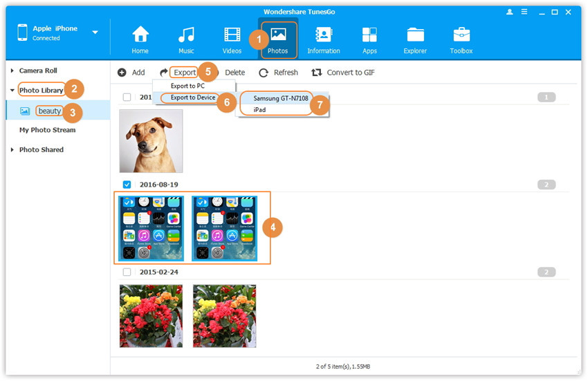 transfer iPhone photos to Huawei Mate 30 transfer