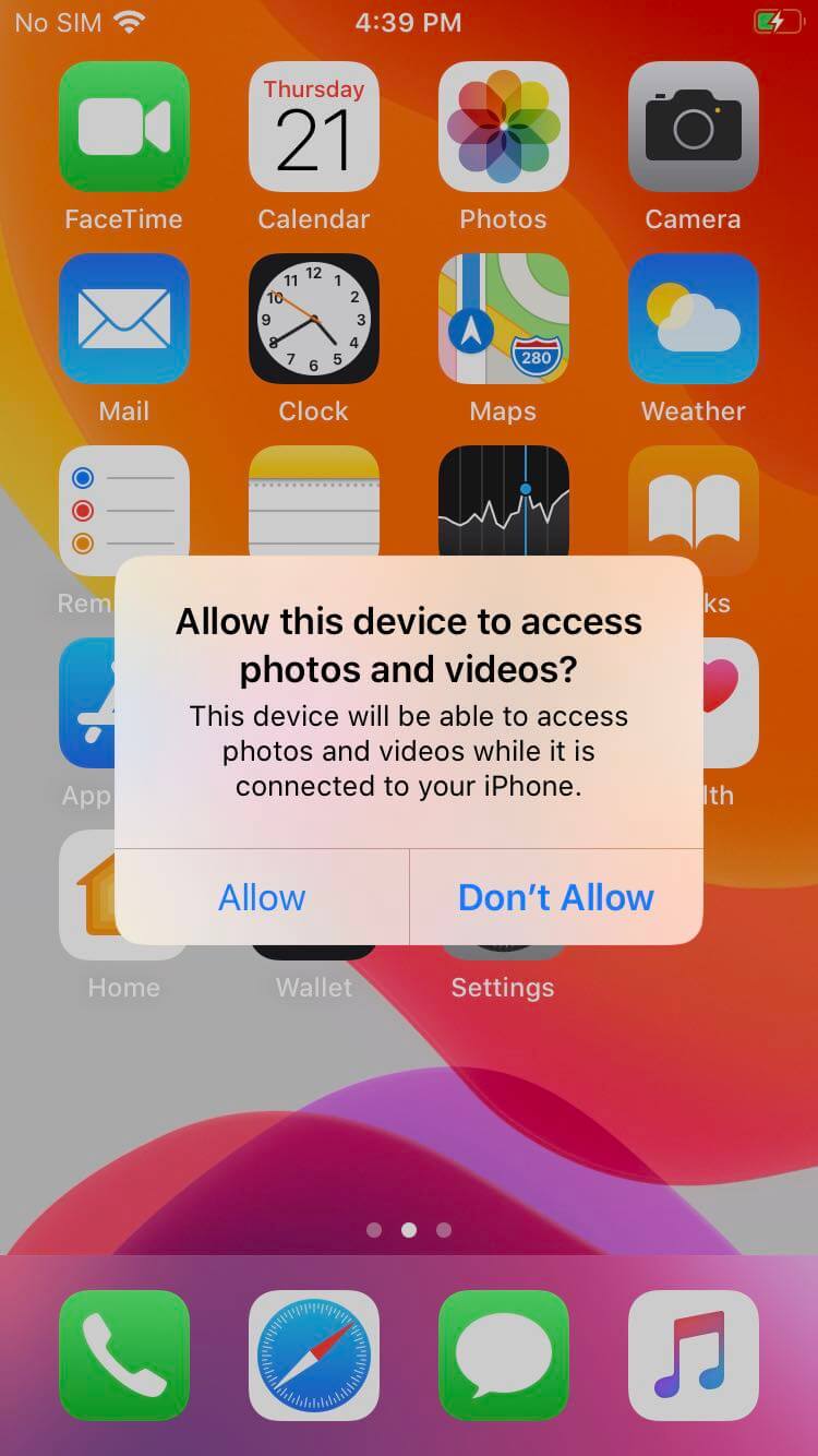 allow iphone connect with pc