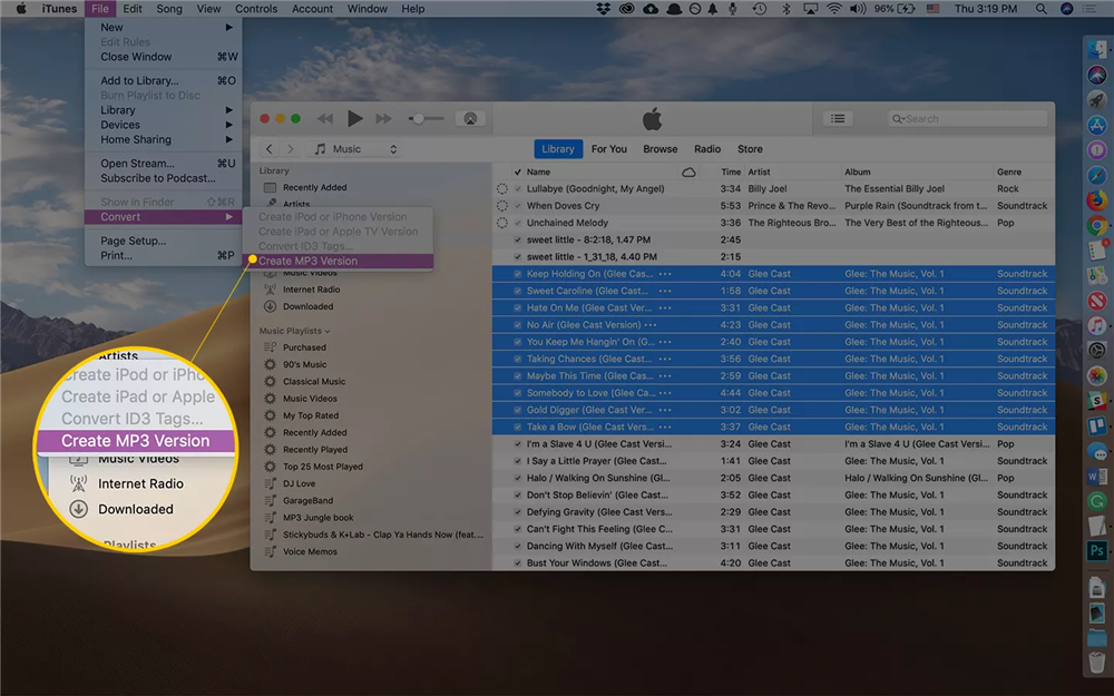 convert m4p to mp3 on itunes