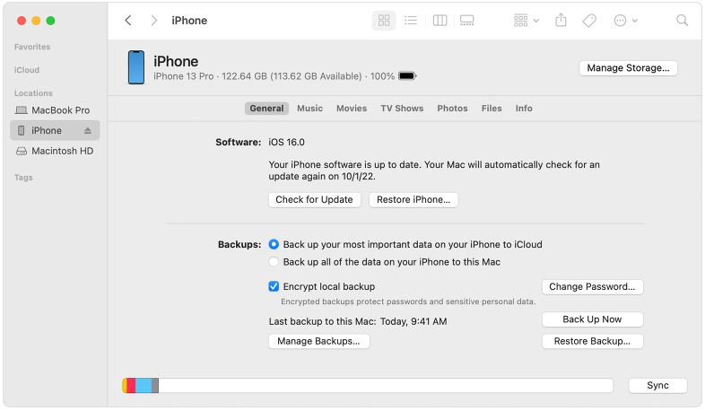 восстановить данные с iphone 13 на mac