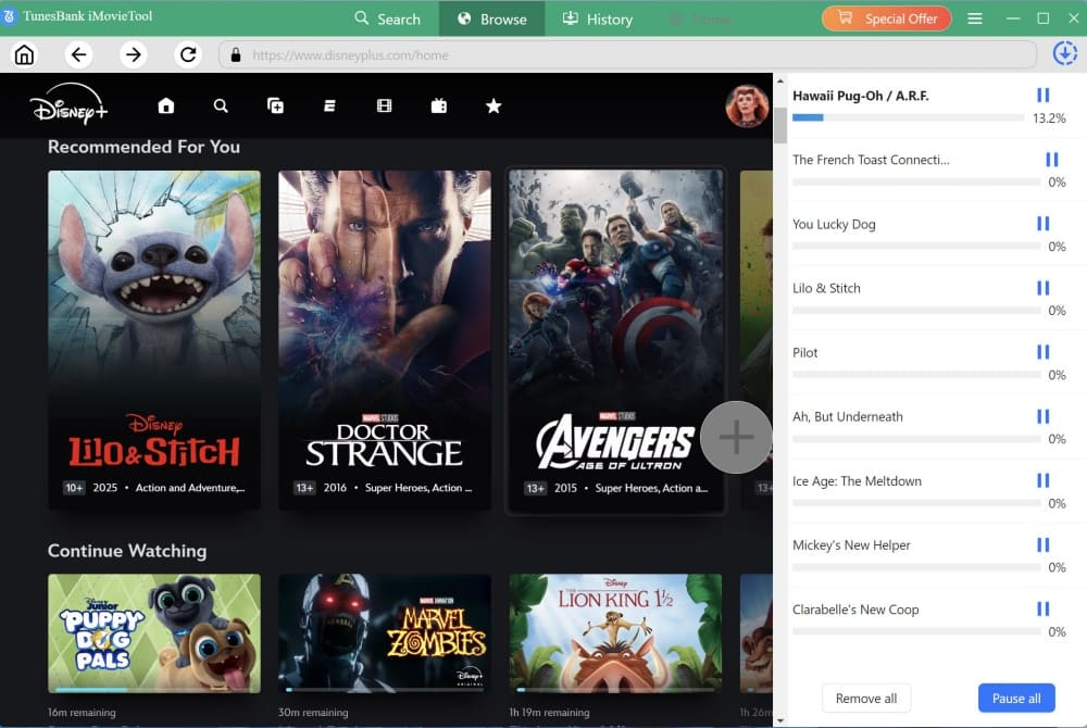download disney plus video