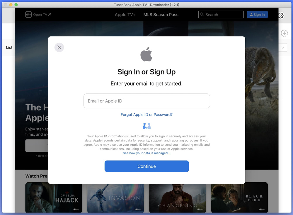 sign in apple tv+ account