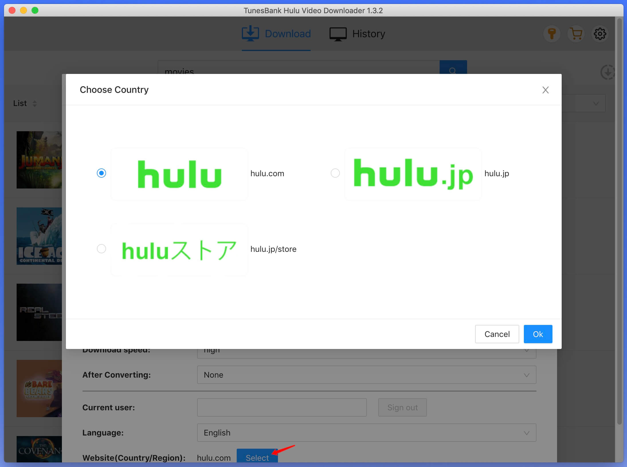 select hulu site